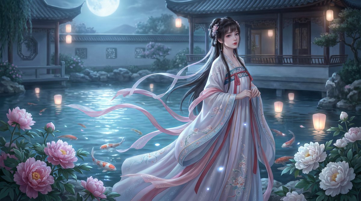 麻豆传媒视频-月下汉服美人